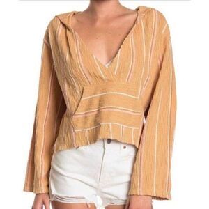 L Space Paradise Sunrise Stripe Print Hooded Pullover